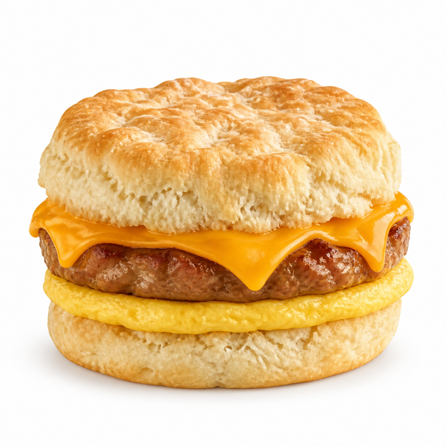 Sausage, egg and cheese biscuit