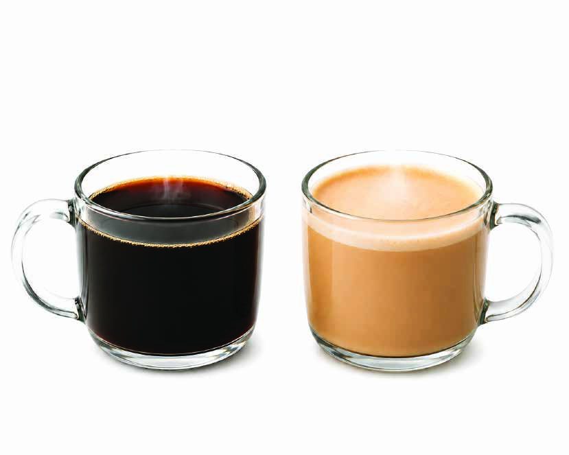 Brewed coffee and café latte