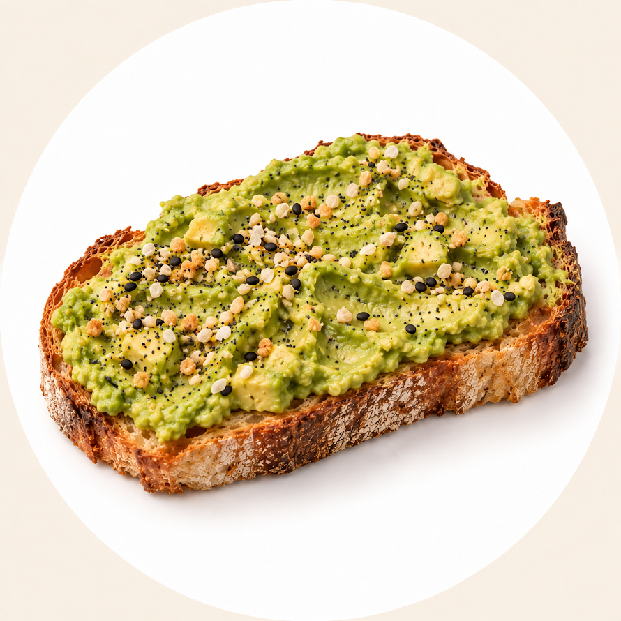 Avocado toast with everything seasoning