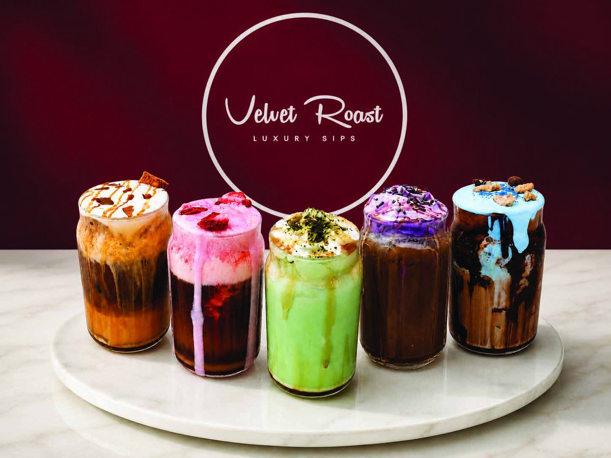 Colorful Velvet Roast signature iced drinks
