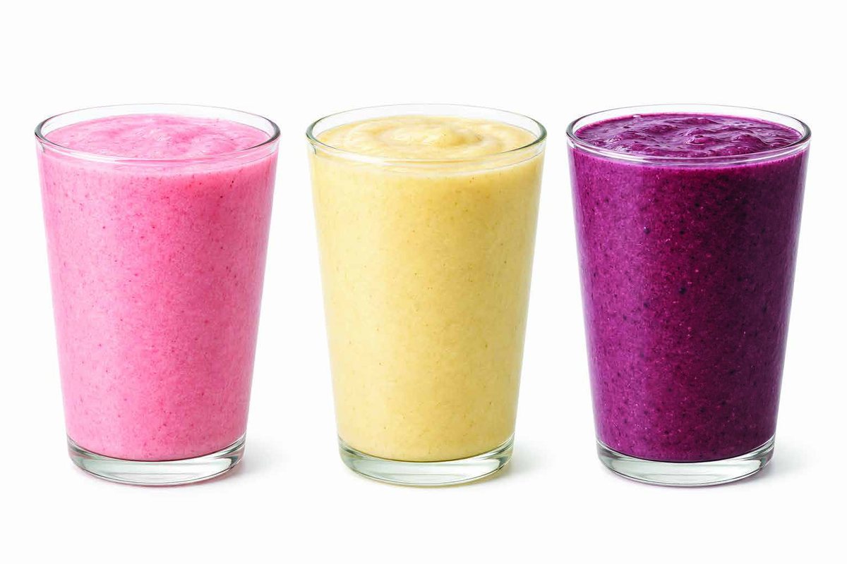 Colorful fruit smoothies